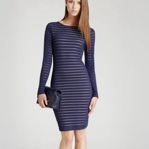 Reiss Bettany Mech Stripped bodycon dress, size 6